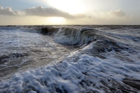 Sturmflut an der Nordsee in Dagebüll